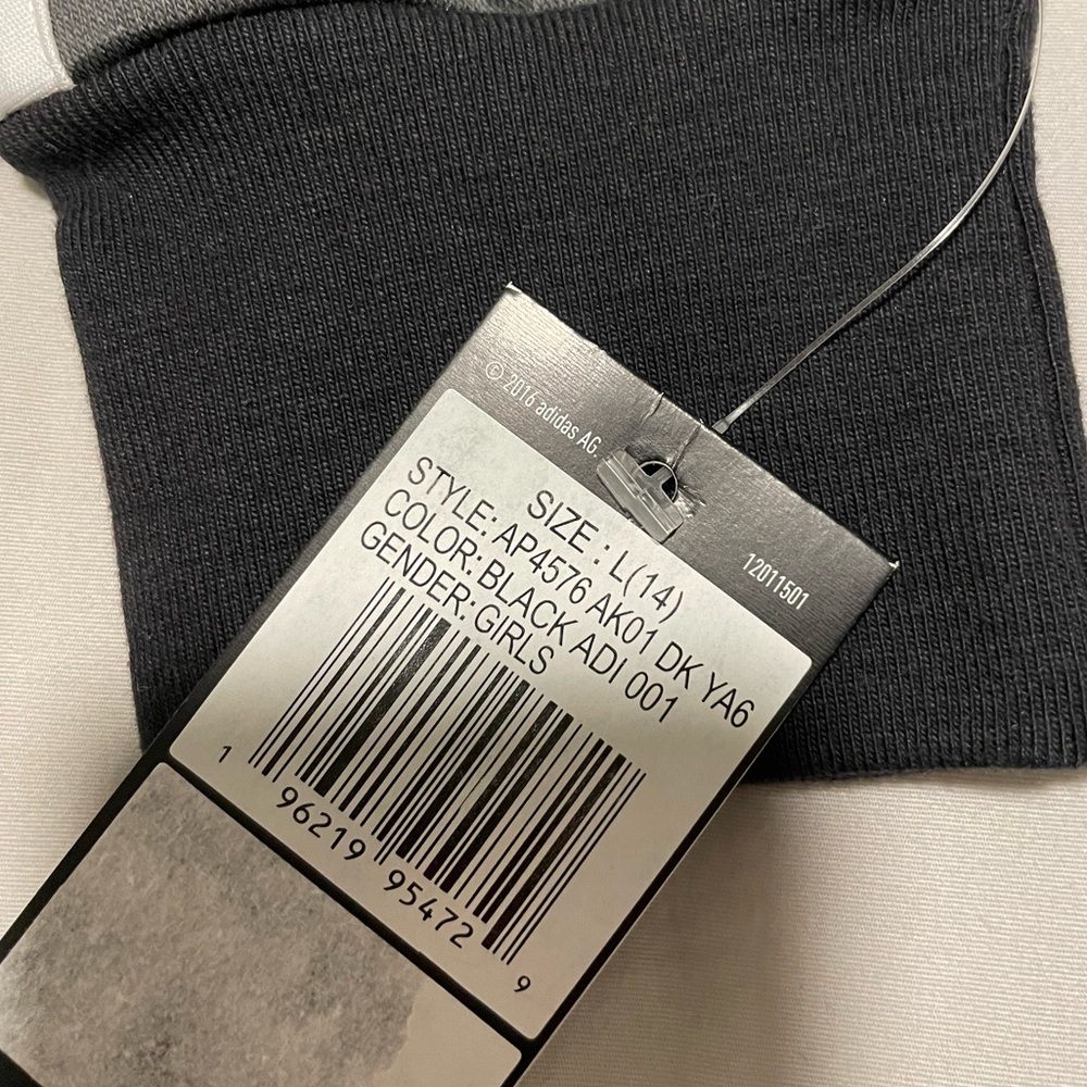 NWT Adidas Loose Fit Zip Hoodie Girls, size L, black/gray Camo pattern - Picture 8 of 8